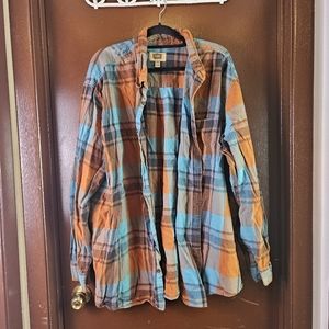 Orange and blue flannel